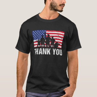 Amerikanische Flaggensoldaten USA Vielen Dank Vete T-Shirt