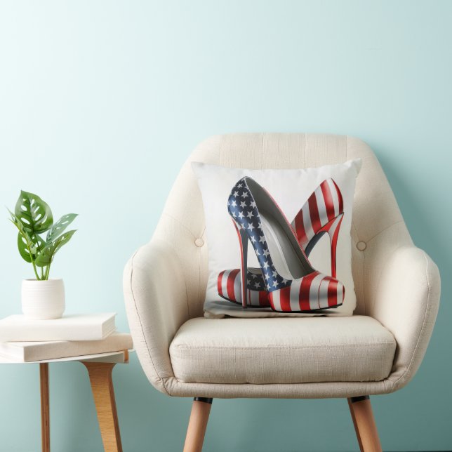 Amerikanische Flaggenspitzen Kissen (Stuhl )