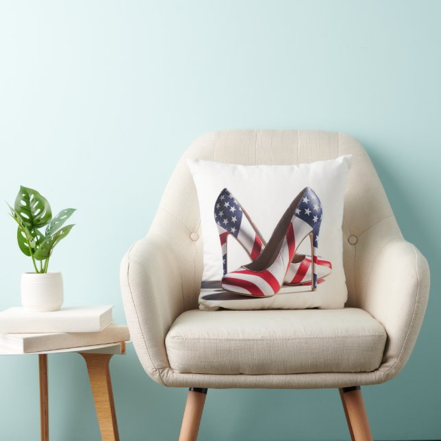 Amerikanische Flaggenspitzen Kissen (Stuhl )