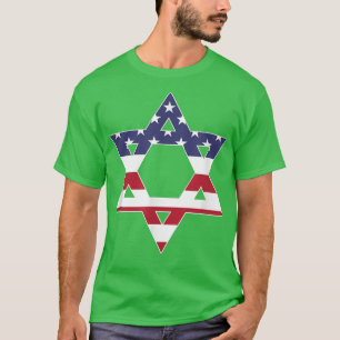 Amerikanische Flaggenstern von David Jewish Hanukk T-Shirt