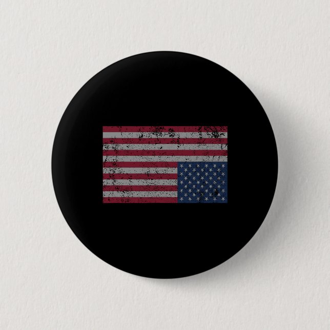Amerikanische Flaggenstörung Auf dem Kopf Ungeeint Button (Vorderseite)