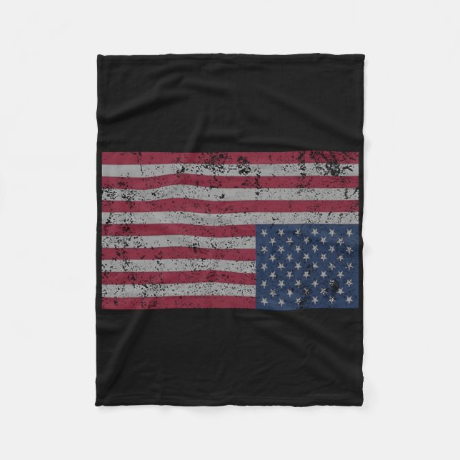 Amerikanische Flaggenstörung Auf dem Kopf Ungeeint Fleecedecke (Vorderseite)