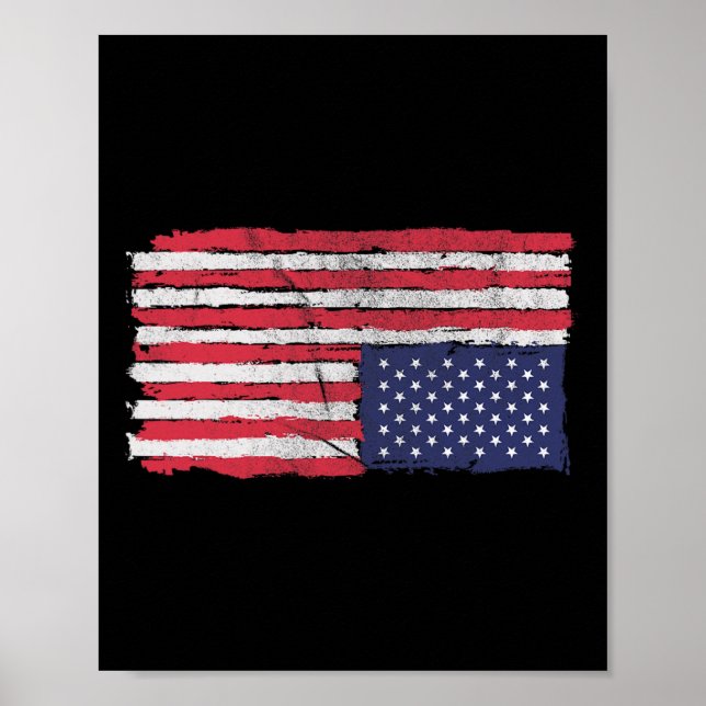 Amerikanische Flaggenstörung Auf dem Kopf Ungeeint Poster (Vorne)