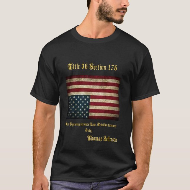 Amerikanische Flaggenstörung von Thomas Jefferso T-Shirt (Vorderseite)