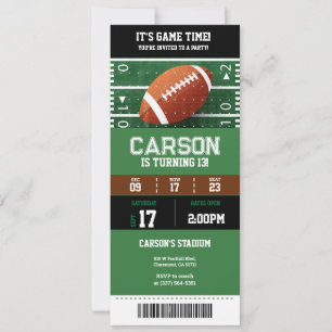 Amerikanische Football-Geburtstagsfeier-Ticket-Ein Einladung
