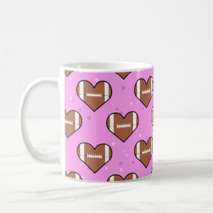 Amerikanische Footballball-Textur in Herzform Kaffeetasse