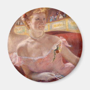 Amerikanische Frau mit Perlenschmuck und rosa Klei Magnet