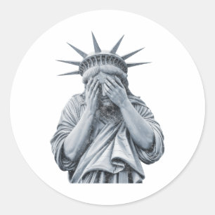 Amerikanische Freiheitsstatue schreien Funny Meme  Runder Aufkleber