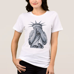 Amerikanische Freiheitsstatue schreien Funny Meme Tri-Blend Shirt