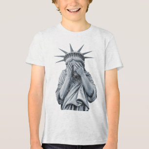 Amerikanische Freiheitsstatue schreien Funny Meme Tri-Blend Shirt