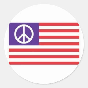 Amerikanische Friedensflagge Runder Aufkleber