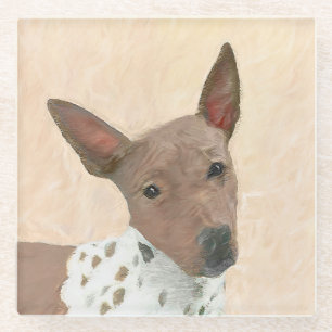 Amerikanische Friseurmalerei - Hundekunst Glasuntersetzer