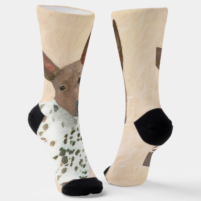 Amerikanische Friseurmalerei - Hundekunst Socken (Gewinkelt)