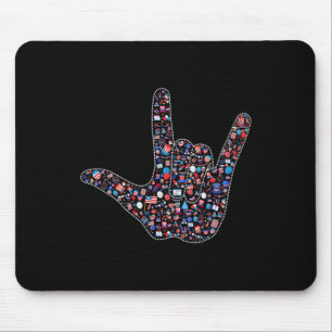 Amerikanische Gebärdensprache 4. Juli Mousepad