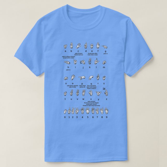 Amerikanische Gebärdensprache 9 T-Shirt (Design vorne)
