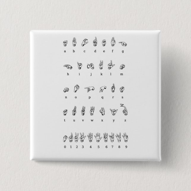 Amerikanische Gebärdensprache (ASL) Button (Vorderseite)