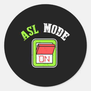Amerikanische Gebärdensprache Asl Ich bin gehörlos Runder Aufkleber