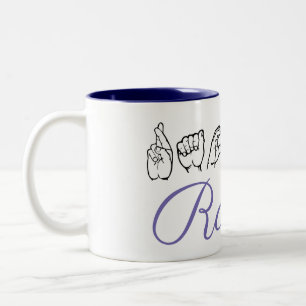 Amerikanische Gebärdensprache ASL Zweifarbige Tasse