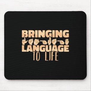 Amerikanische Gebärdensprache bringt Sprache zum L Mousepad