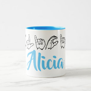 Amerikanische Gebärdensprache Fingerspelled Alici Zweifarbige Tasse