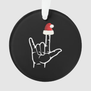 Amerikanische Gebärdensprache mit Weihnachten in d Ornament