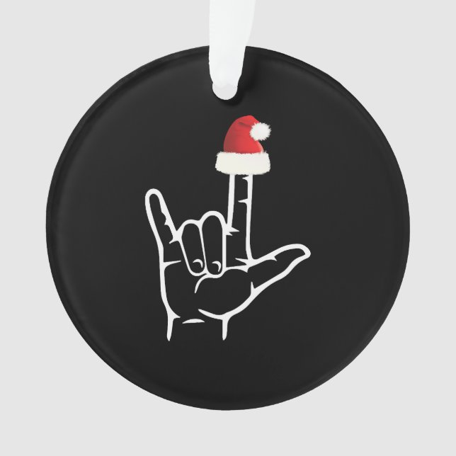 Amerikanische Gebärdensprache mit Weihnachten in d Ornament (Vorderseite)