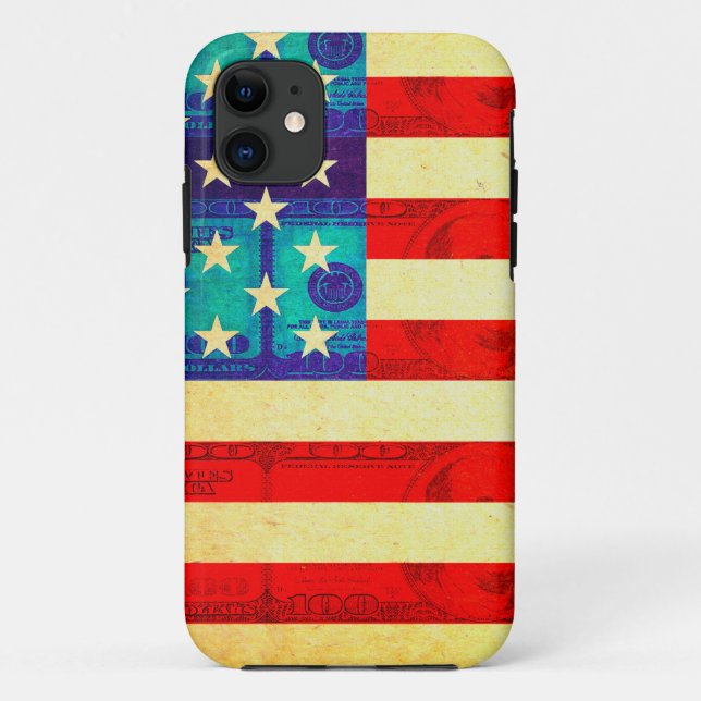 Amerikanische Geldflagge Case-Mate iPhone Hülle (Rückseite)