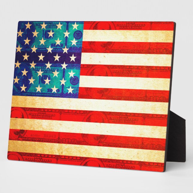 Amerikanische Geldflagge Fotoplatte (Seite)