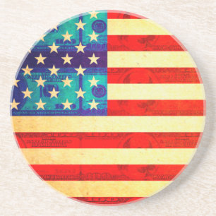 Amerikanische Geldflagge Getränkeuntersetzer