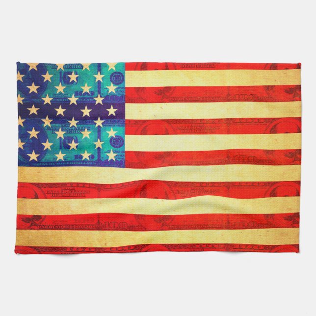 Amerikanische Geldflagge Handtuch (Horizontal)