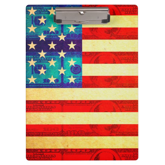 Amerikanische Geldflagge Klemmbrett (Vorderseite)