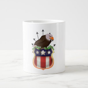 Amerikanische Goldadler-Flagge mit Sternen und Str Jumbo-Tasse