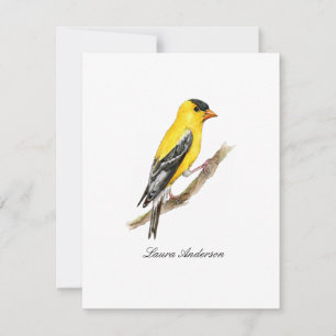 Amerikanische Goldfinken-Vogel-Flat-Notizkarte Dankeskarte