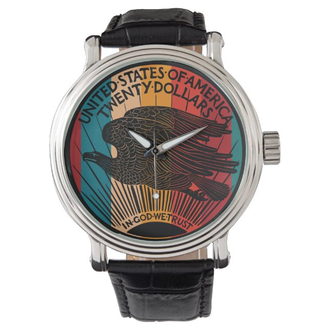 Amerikanische Goldmünze 20 Dollar Armbanduhr (Vorderseite)