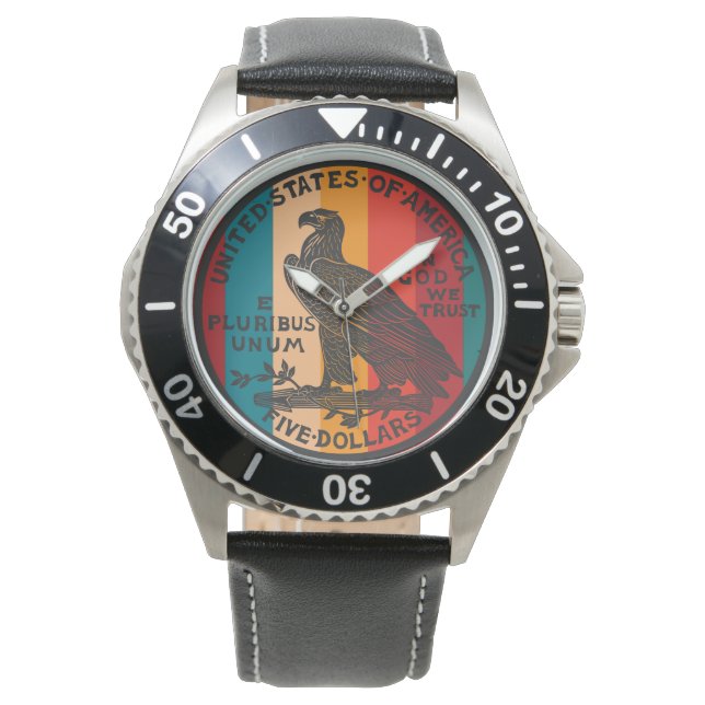Amerikanische Goldmünze 5 Dollar Armbanduhr (Vorderseite)