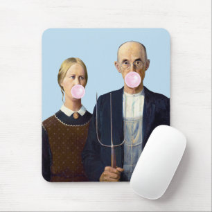 Amerikanische Gothic-Blasen-Kaugummi Mousepad