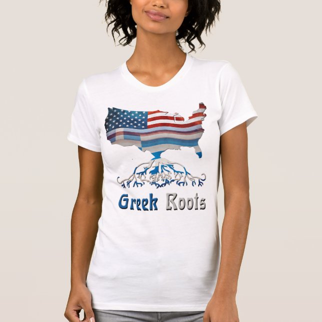 Amerikanische griechische Wurzeln T-Shirt (Vorderseite)