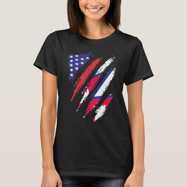 Amerikanische Grobflagge USA Patriot Heritage Mon T-Shirt (Vorderseite)
