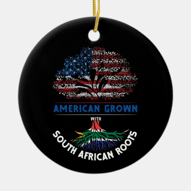 Amerikanische Groß-Südafrikanische Roots-Fahne Ven Keramik Ornament (Vorne)
