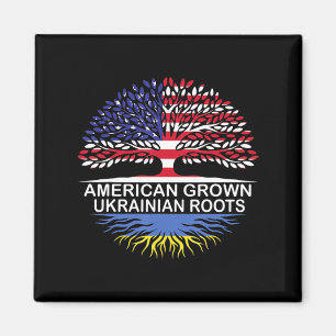 Amerikanische Grossukrainische Roots-Fahne Magnet