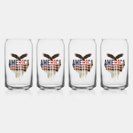 Amerikanische Grunge-Fahne und Adler Dosenglas