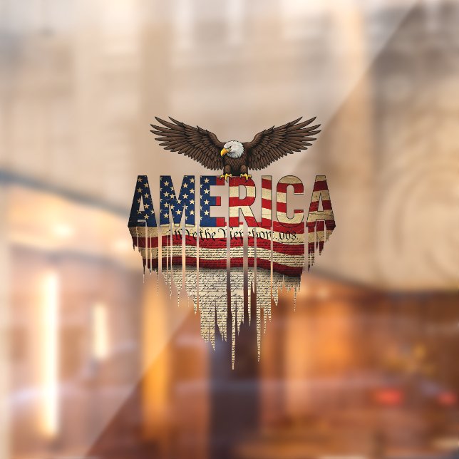 Amerikanische Grunge-Fahne und Adler Fensteraufkleber (Blatt 2)