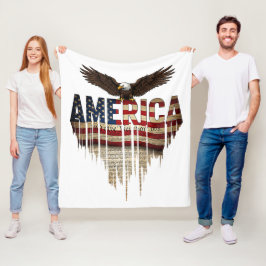 Amerikanische Grunge-Fahne und Adler Fleecedecke