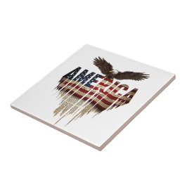 Amerikanische Grunge-Fahne und Adler Fliese