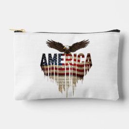 Amerikanische Grunge-Fahne und Adler Zubehörtasche