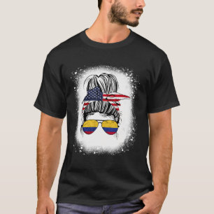 Amerikanische Half-Girl-USA Kolumbien Flaggenbrill T-Shirt
