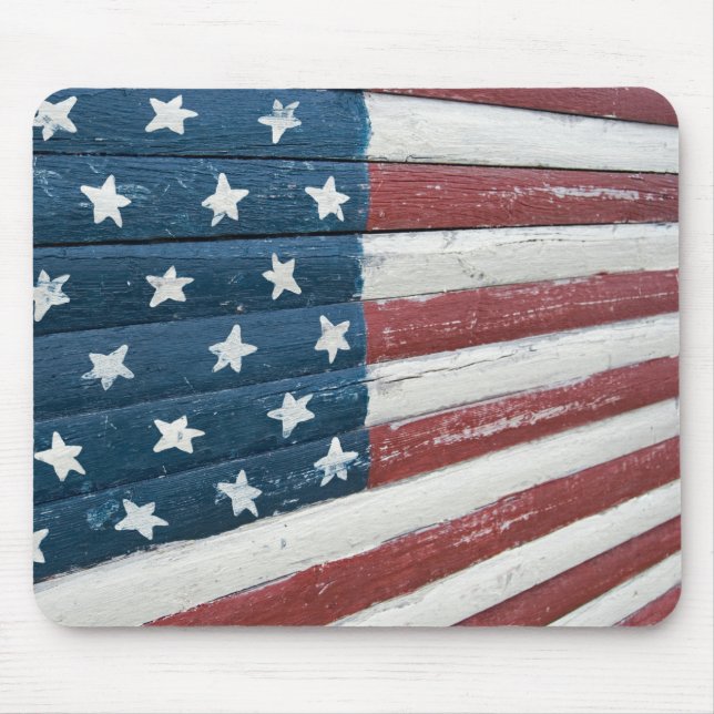 Amerikanische Holzflagge Mousepad (Vorne)