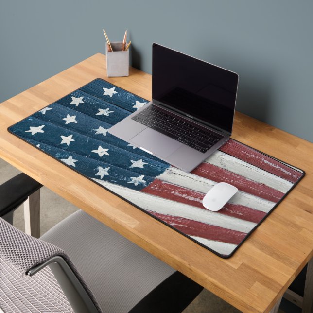 Amerikanische Holzflagge Schreibtischunterlage (Büro 2)