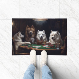Amerikanische Hunde Eskimo Poker Art Fußmatte