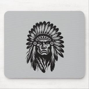 Amerikanische Indianerin, die den tapferen Krieger Mousepad